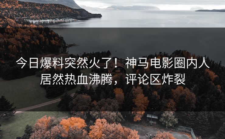 今日爆料突然火了！神马电影圈内人居然热血沸腾，评论区炸裂