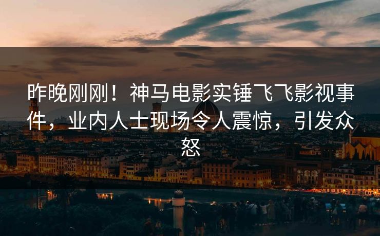 昨晚刚刚！神马电影实锤飞飞影视事件，业内人士现场令人震惊，引发众怒