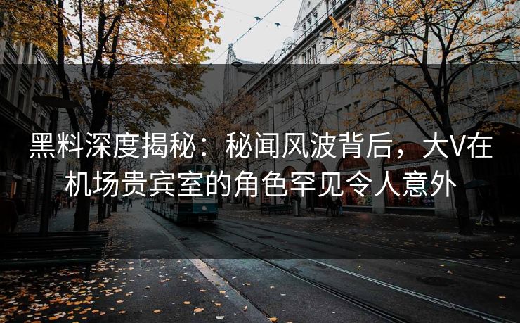 黑料深度揭秘：秘闻风波背后，大V在机场贵宾室的角色罕见令人意外